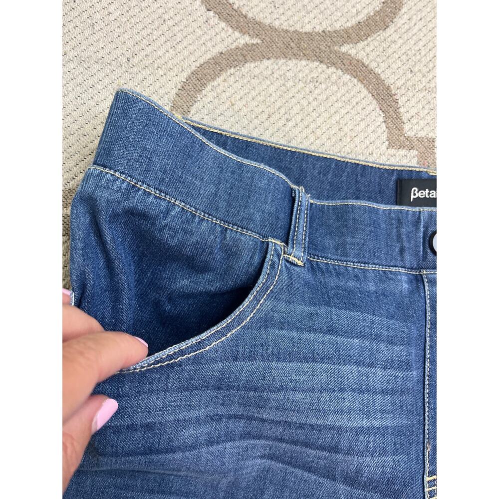 Betabrand 4-Pocket Bootcut Yoga Denim Jeans Pull-On Stretch Blue, Size Large - Picture 10 of 13
